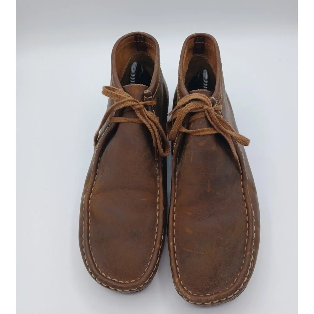 Clarks Collection Men's Wallabee Ankle‎ Boots Size 11 Brown Leather Lace Up